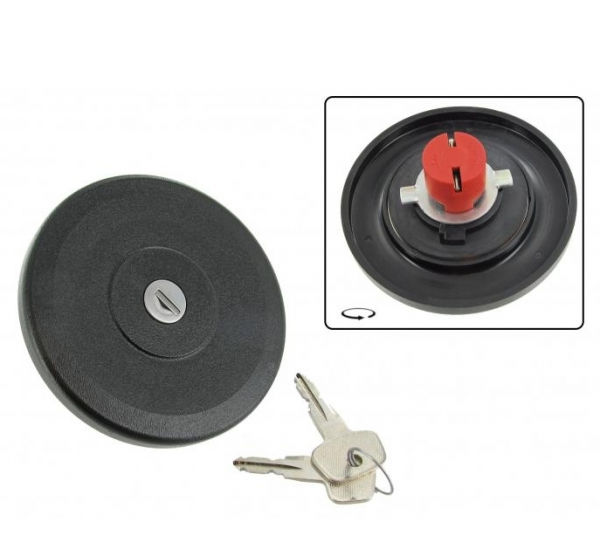 Fuel-tank-cap-lockable-black-plastic-with-key-VW-Bus-T3-251201551C